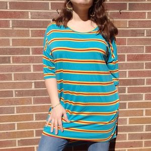 New Lularoe Irma Tunic Size XL Blue Stripe
